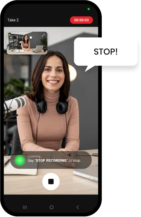 Saying Stop to end the take in Shootsolo
